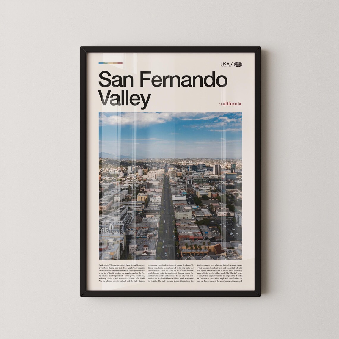San Fernando Valley California City Boulevard Aerial Photo Poster
