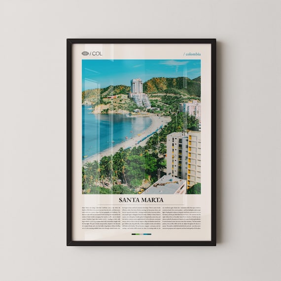 Santa Marta Colombia Caribbean Beach Aerial Photography Poster