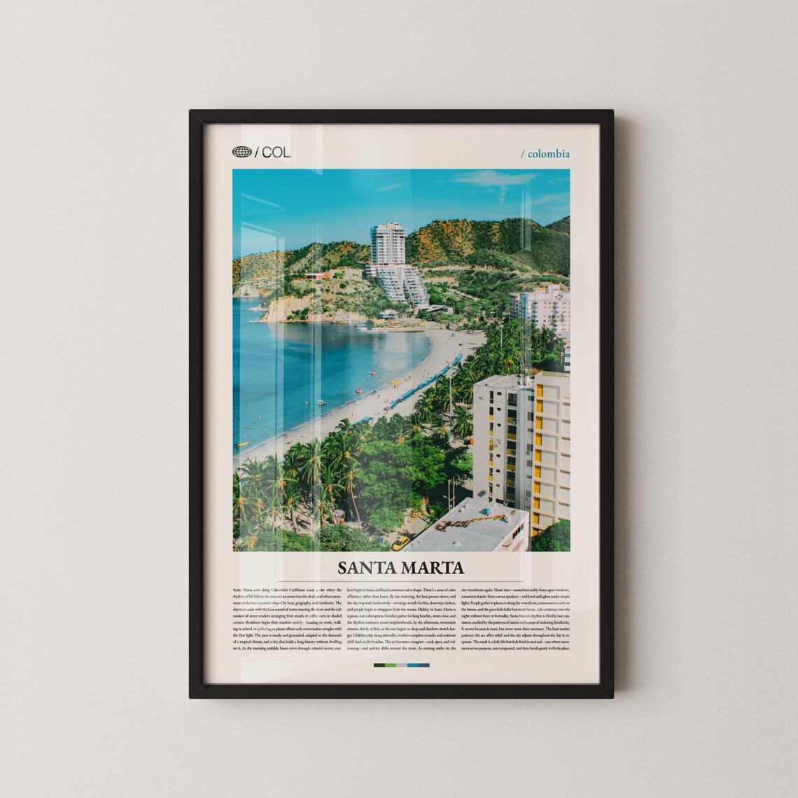 Santa Marta Colombia Caribbean Beach Aerial Photography Poster