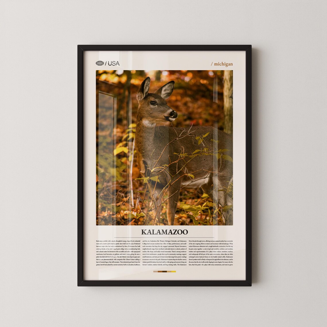 Kalamazoo Michigan Wall Art Urban And Natural Landscape Print Poster Scenic Southwest Photography Great Lakes Region