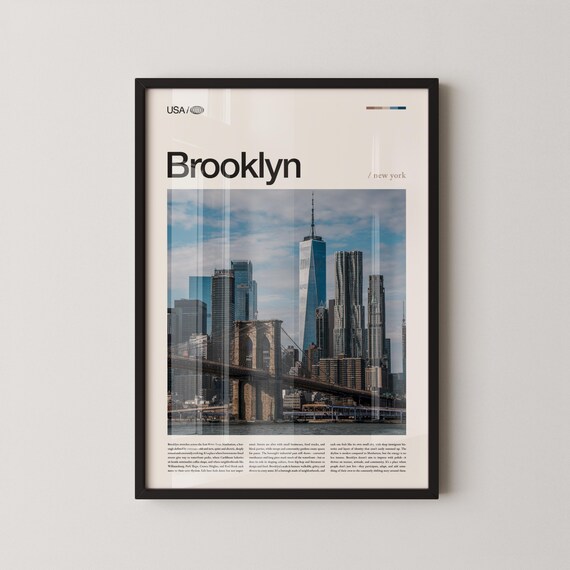 Brooklyn Bridge Manhattan Skyline Daytime Photo Travel Poster