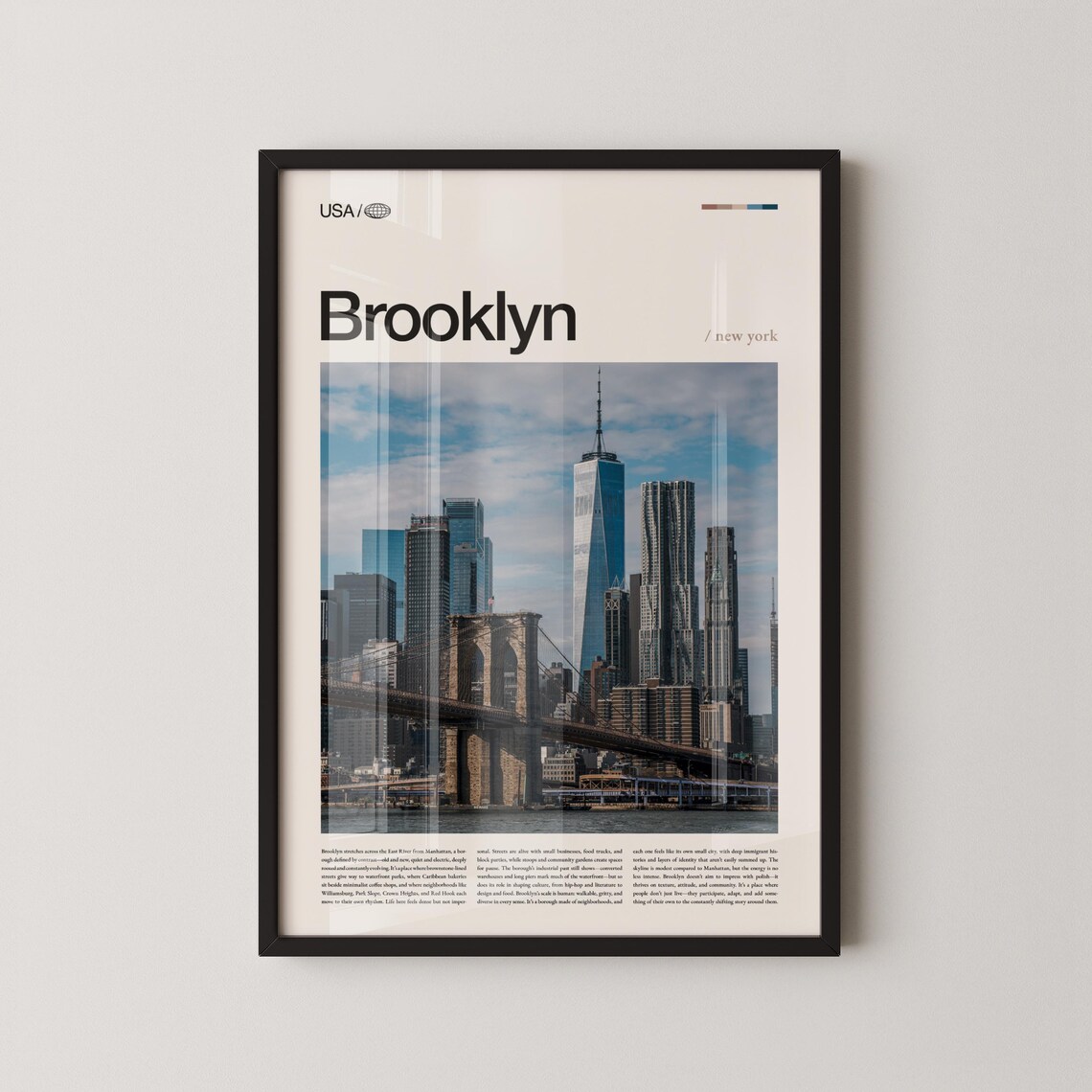 Brooklyn Bridge Manhattan Skyline Daytime Photo Travel Poster