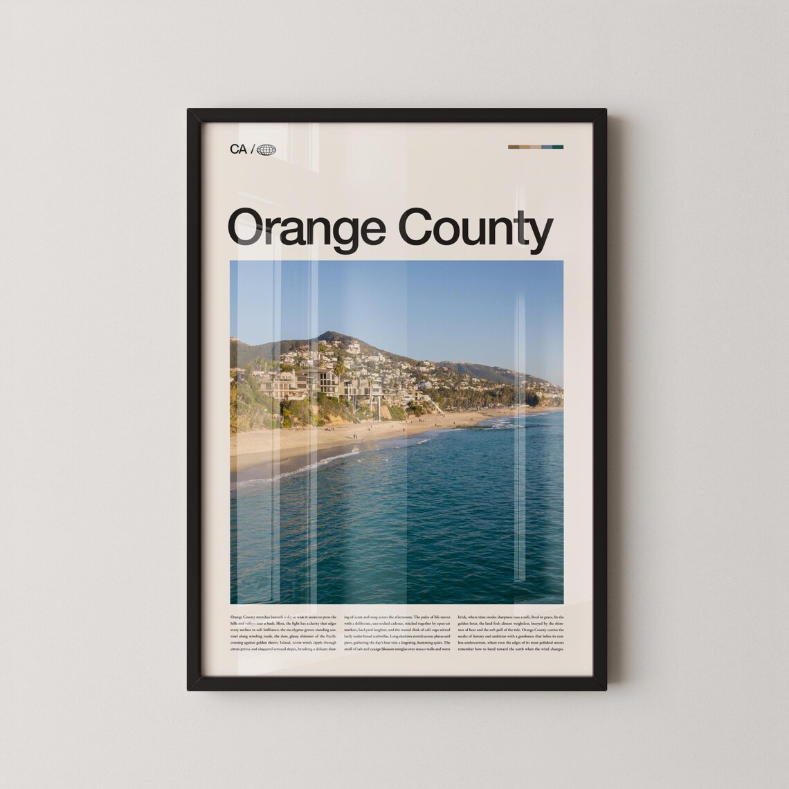 Orange County California Coastline Aerial Beach Photo Poster