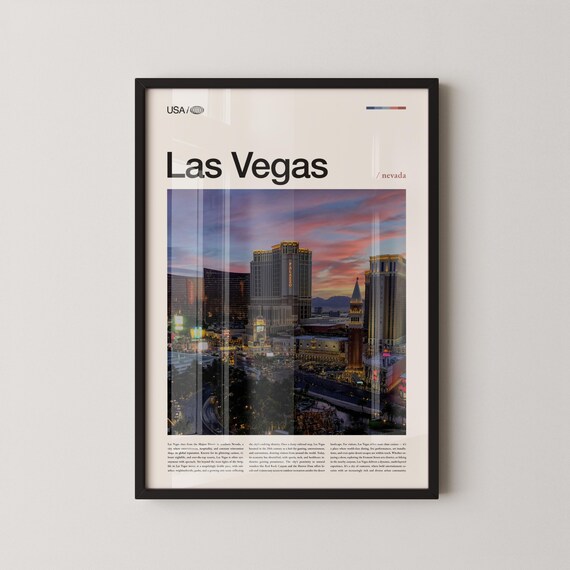 Las Vegas Palazzo Towers Sunset Aerial Nevada Cityscape Art Poster