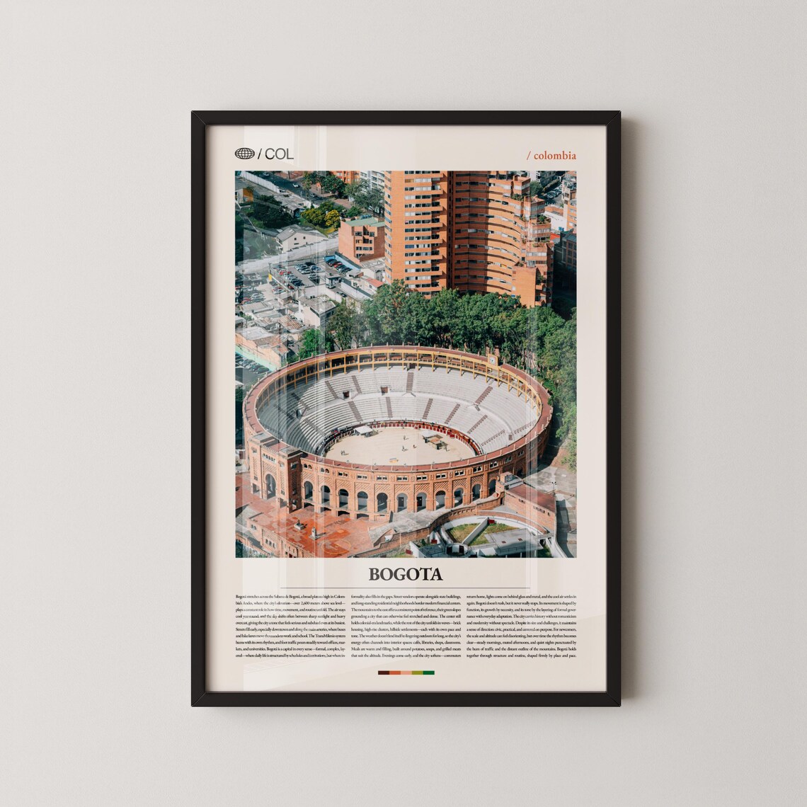 Bogota Colombia Bullring Aerial Cityscape Travel Photography Poster