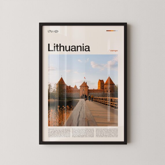 Lithuania Trakai Island Castle Photography Poster Baltic Europe Travel Art