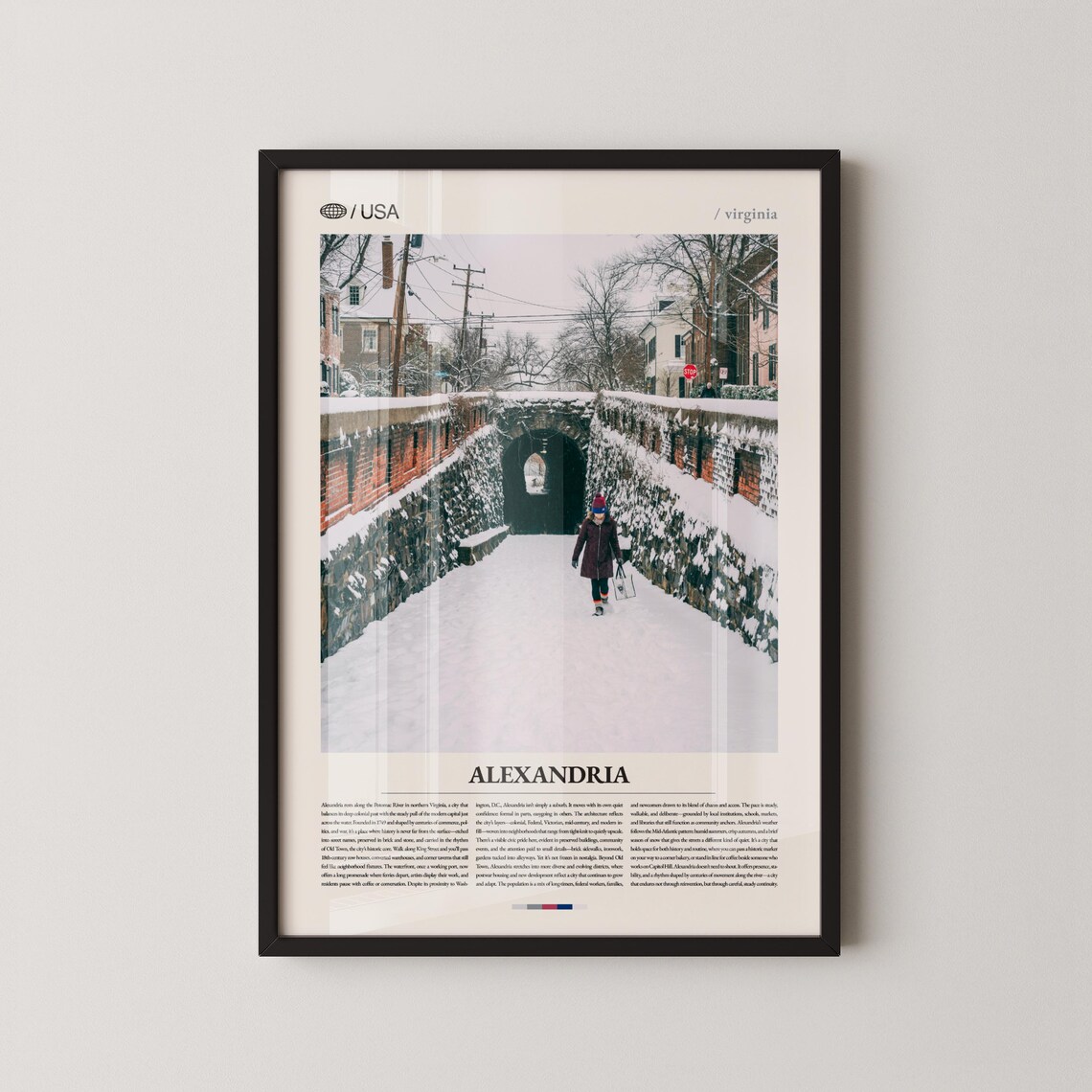 Alexandria Virginia Snowy Old Town Stone Arch Winter Photo Poster