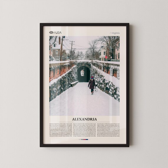 Alexandria Virginia Snowy Old Town Stone Arch Winter Photo Poster