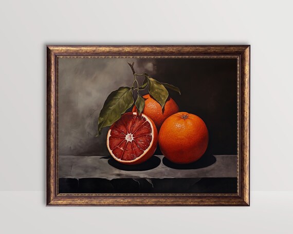 Blood Orange Vintage Citrus Still Life Art Print
