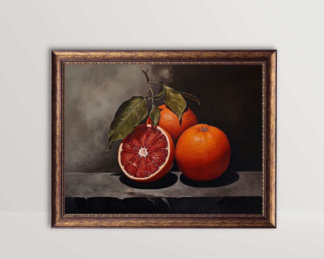 Blood Orange Vintage Citrus Still Life Art Print