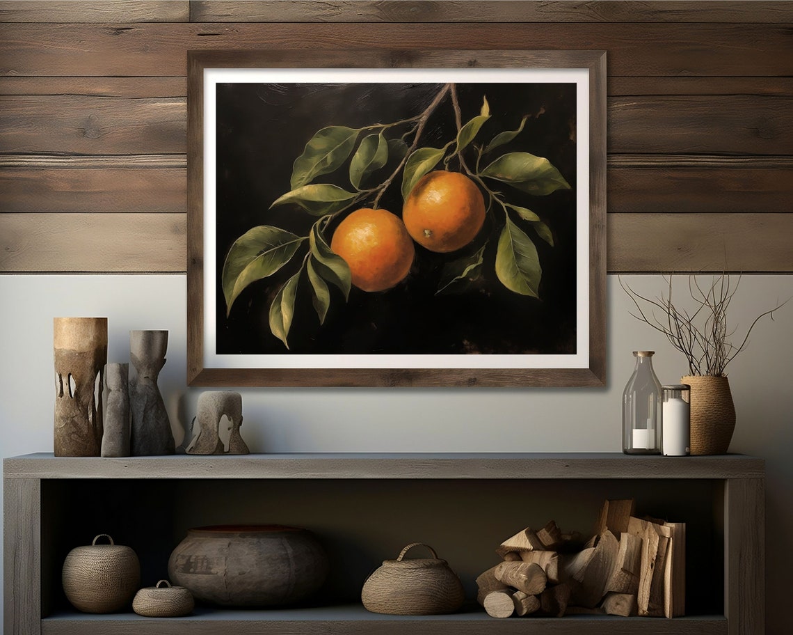 Vintage Citrus Still Life Art Print, Rustic Farmhouse - Image 4