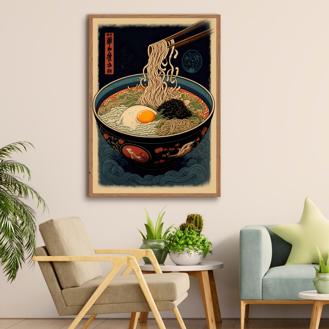 Japanese Ramen Bowl Vintage Ukiyo-E Art Print - Image 3