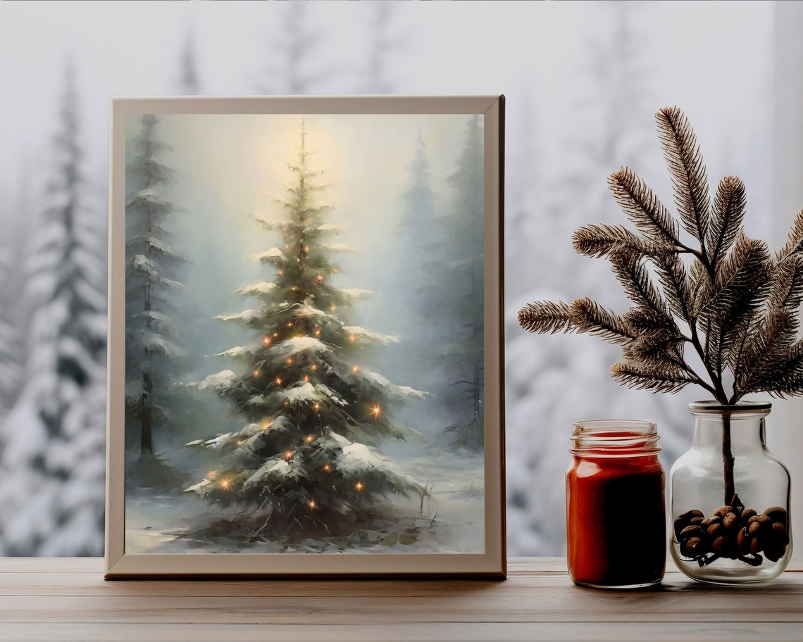 Vintage Rustic Christmas Tree Farmhouse Art Print - Image 2