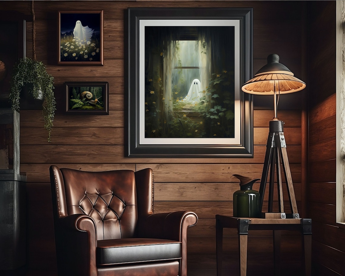 Ghost Outside Window, Gothic Spooky Wall Art Print - Image 3