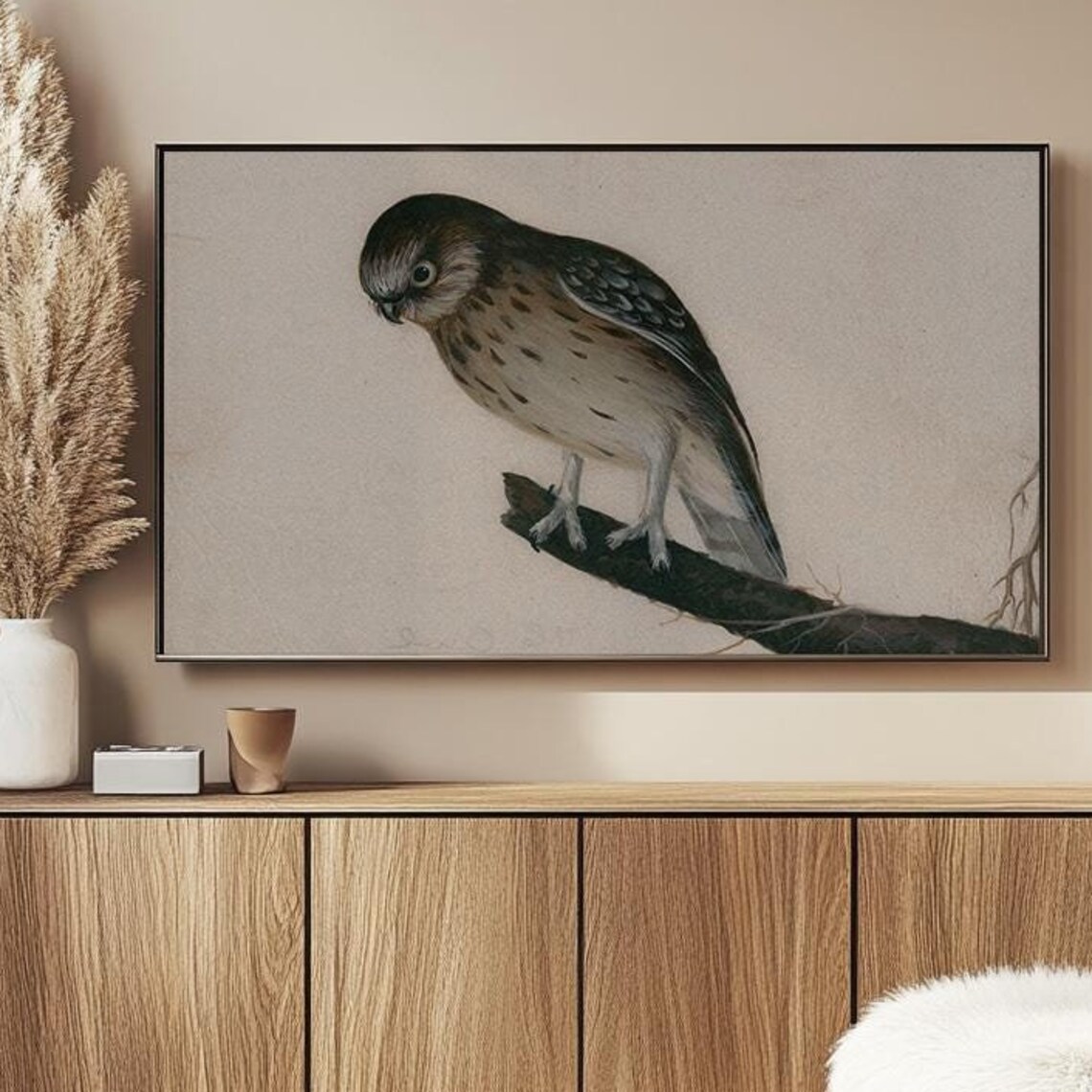 Vintage Falcon Bird of Prey Antique Style Oil Painting Art Poster