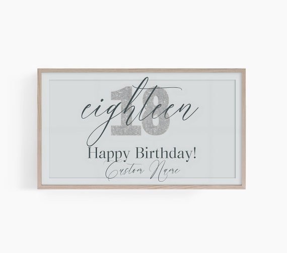 Personalized Frame Tv Art Custom Happy Birthday Frame Tv Art Custom Bday 18th Frame Tv Art Happy 18th Birthday Tv Art Birthday Smart Tv