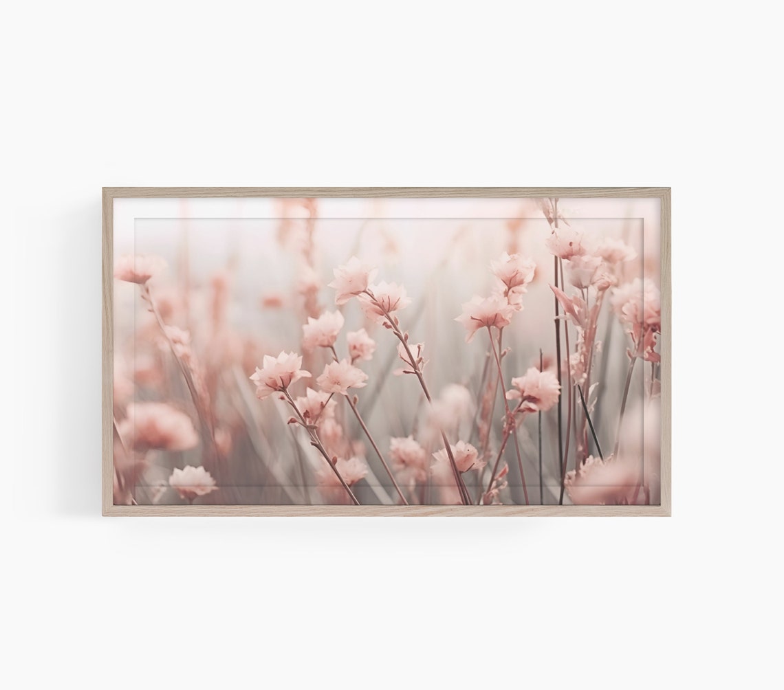 Wildflower Frame Tv Art Frame Tv Art Pink Wildflower Tv Art Country Wildflower Field Frame Tv Art Farmhouse Tv Art
