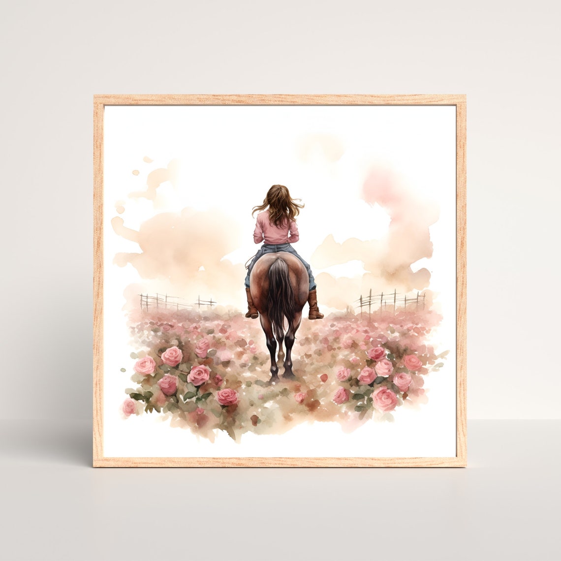 Horse Wall Art Print Nursery Horse Print Girls Room Decor Playroom Horse Riding Wall Art Teen Horse Lover Wall Art