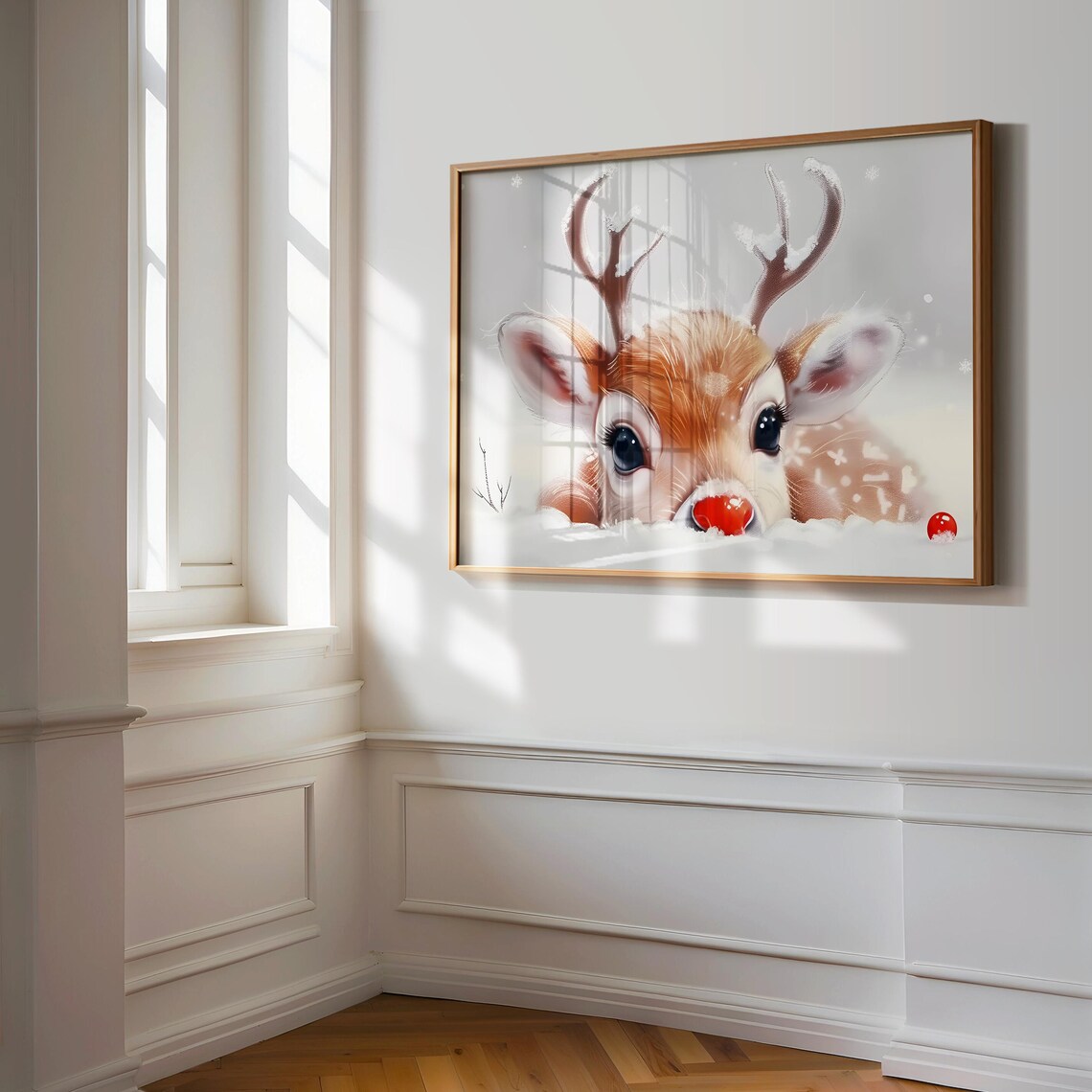 Rudolph Christmas Nursery Art Print, Kids Room Decor - Image 3