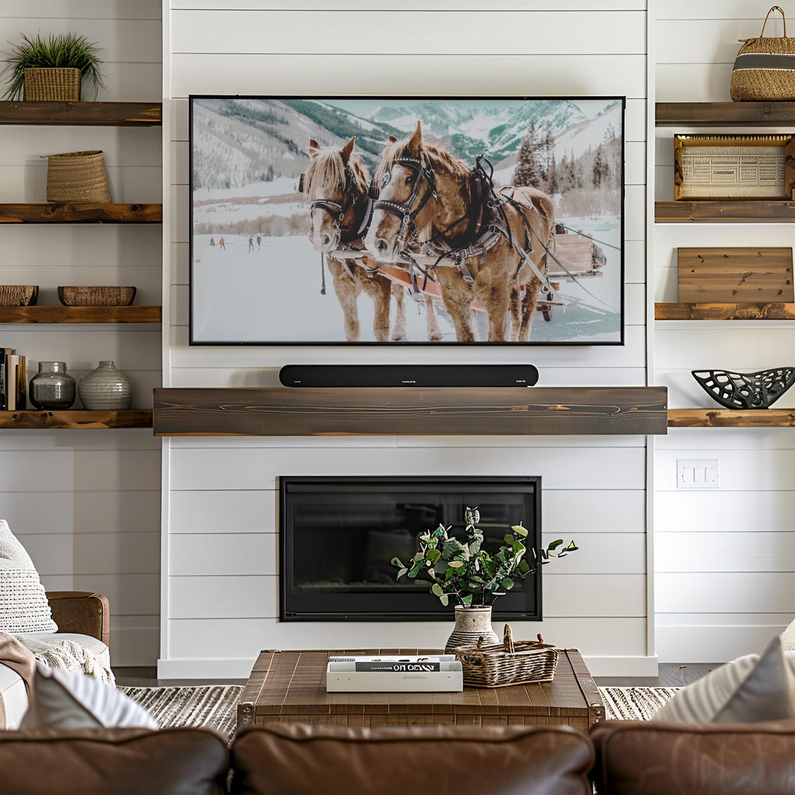 Frame Tv Art Winter Horse Drawn Sleigh Tv Art Christmas Decor Holiday Art For Tv Winter Snow Tv Art T775 - Image 3