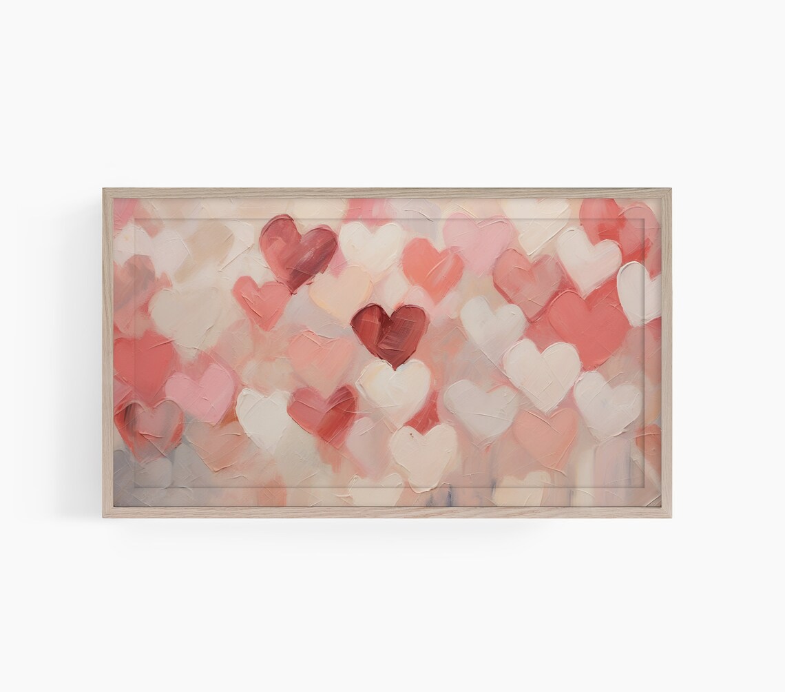 Valentine Hearts Art Print for TV Wall Decor