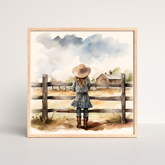 Farm Girl Wall Art Print Cowgirl Wall Art Print Wall Art Little Cowgirl Little Farm Girl Wall Art Instant