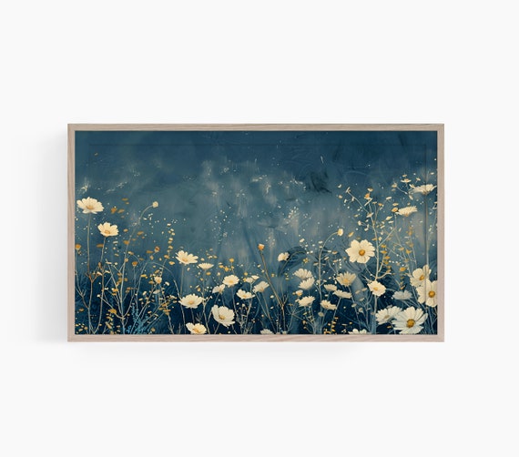 Wildflower Frame Tv Art Frame Tv Art Country Field Landscape Tv Art Moody Floral Frame Tv Art Spring Flowers Tv Art