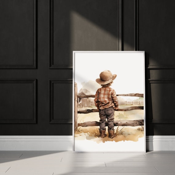 Cowboy Nursery Decor, Western Boys Room Art Print