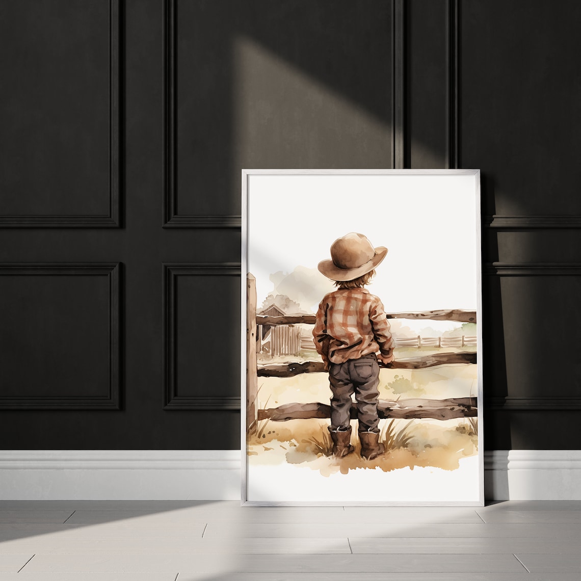 Cowboy Nursery Decor, Western Boys Room Art Print