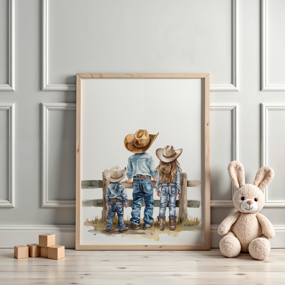 Little Farm Kids Nursery Decor, Cowboy Wall Art Print - Image 3