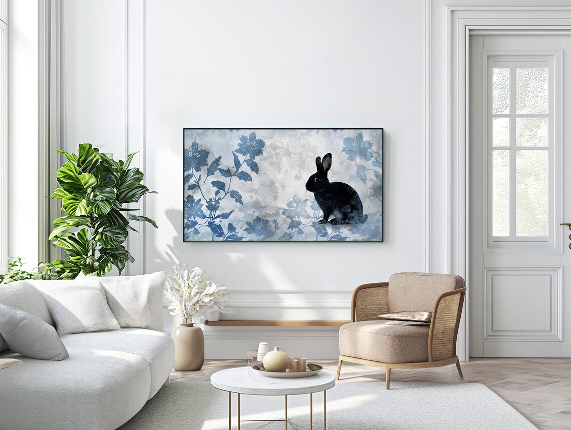 Easter Bunny Floral, Spring Frame TV Art - Image 2