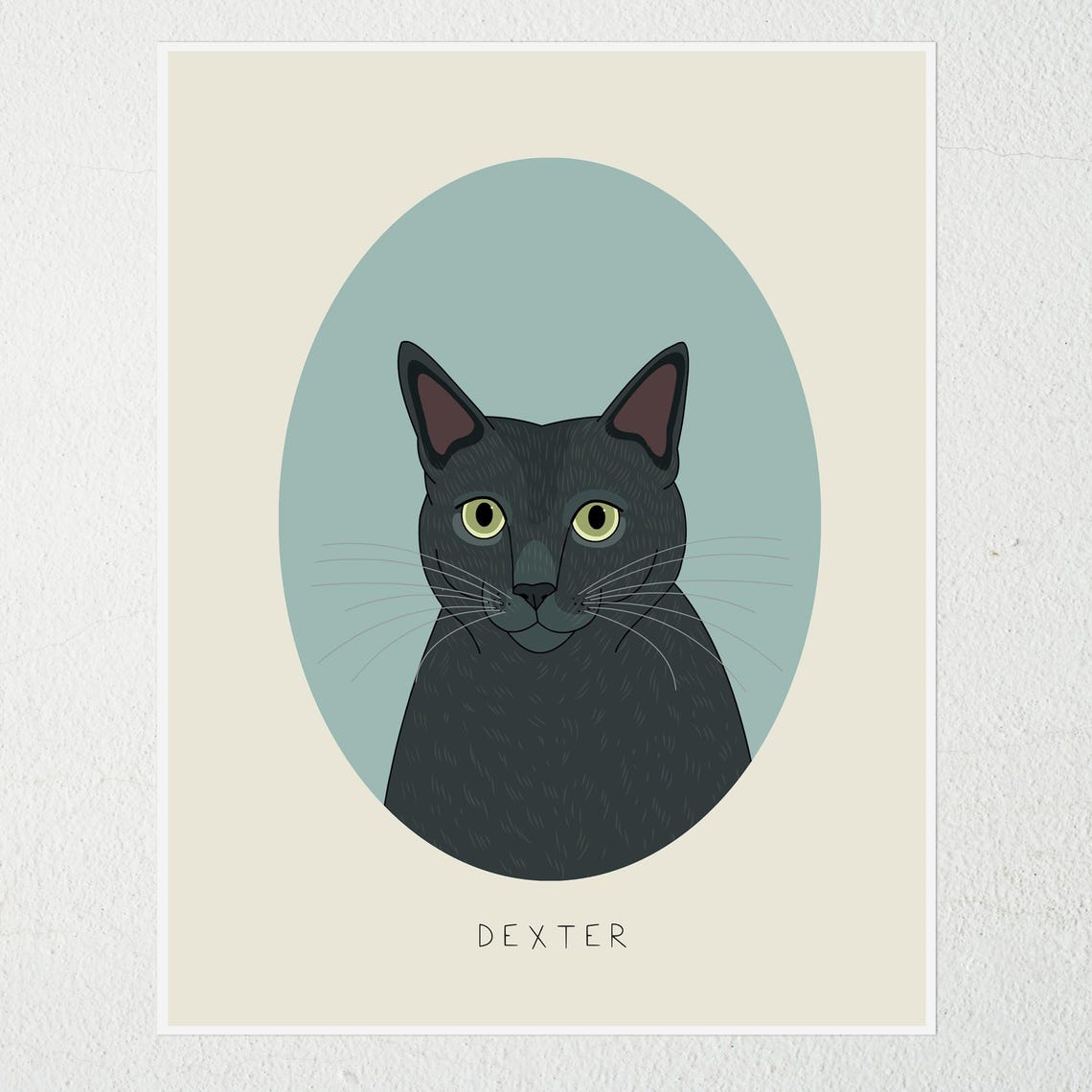 Bertha Blue Eyed Colorpoint Cat Named Portrait Custom Cat Poster - Image 3