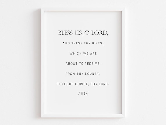 Bless Us O Lord Grace Before Meals Catholic Kitchen Prayer Wall Art