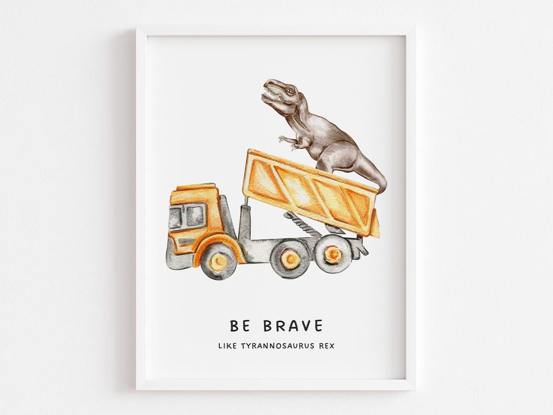 Dinosaur Tyrannosaurus Nursery, Kids Wall Art Print