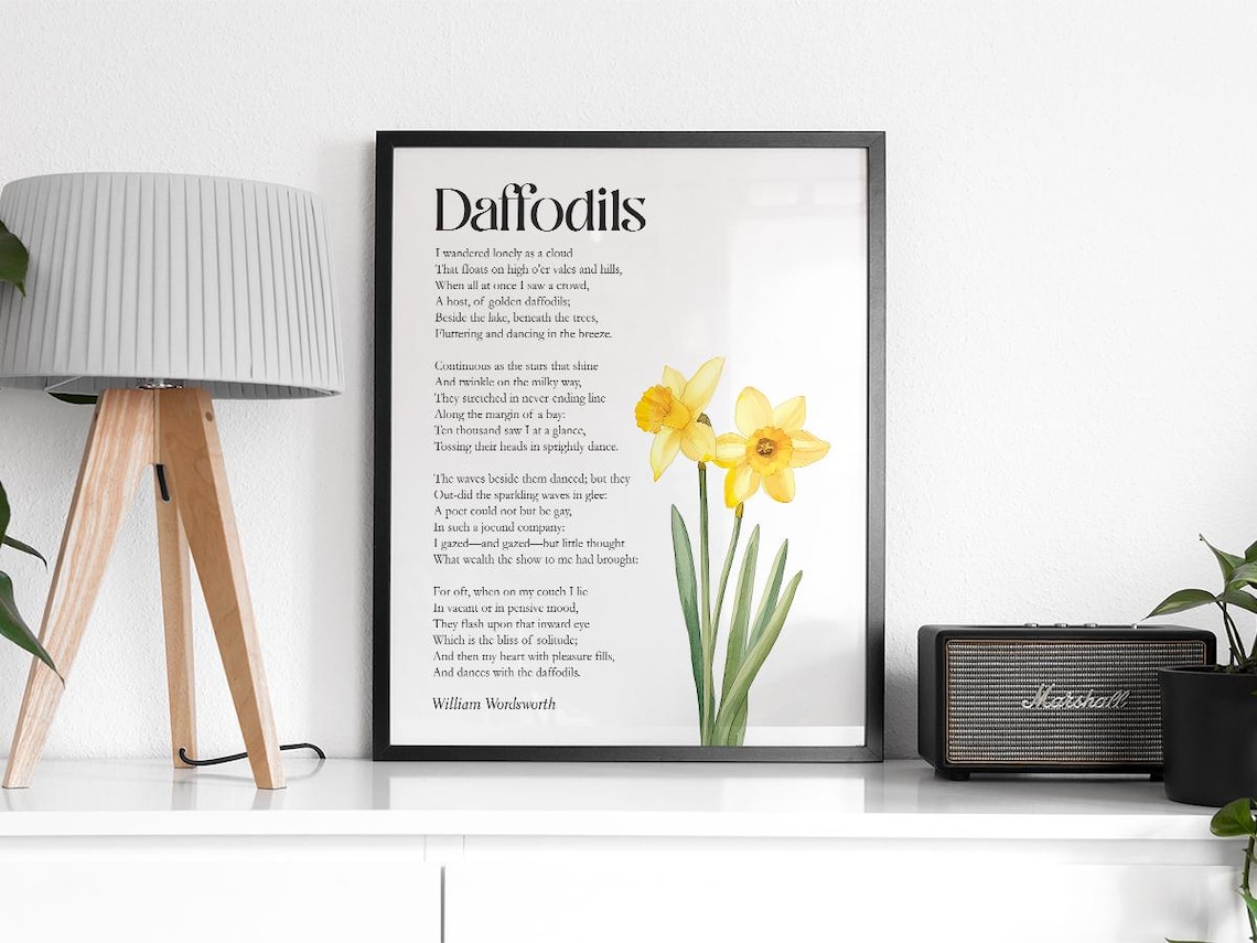 Daffodils Poem by William Wordsworth, Art Print - Image 2