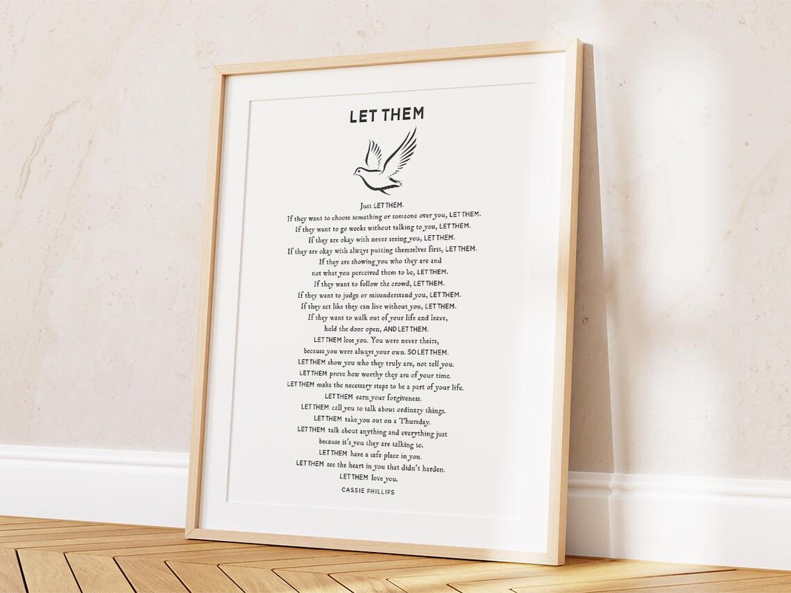 Just Let Them Poem By Cassie Phillips Bird Illustration Print - Image 2