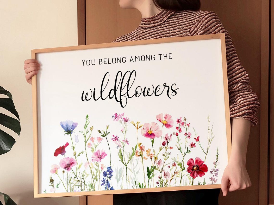 You Belong Among the Wildflowers Nursery Watercolor Art Print - Image 2