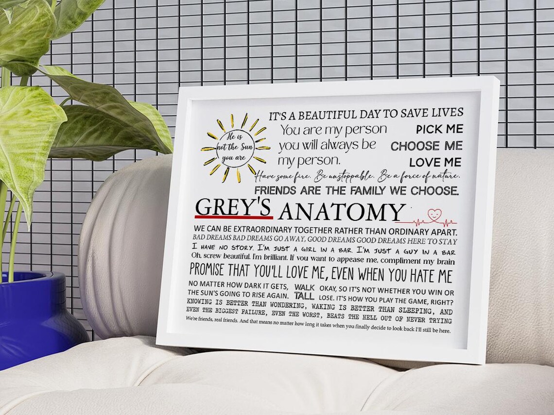 Grey's Anatomy Quotes You Are My Person TV Show Quote Poster - Image 3