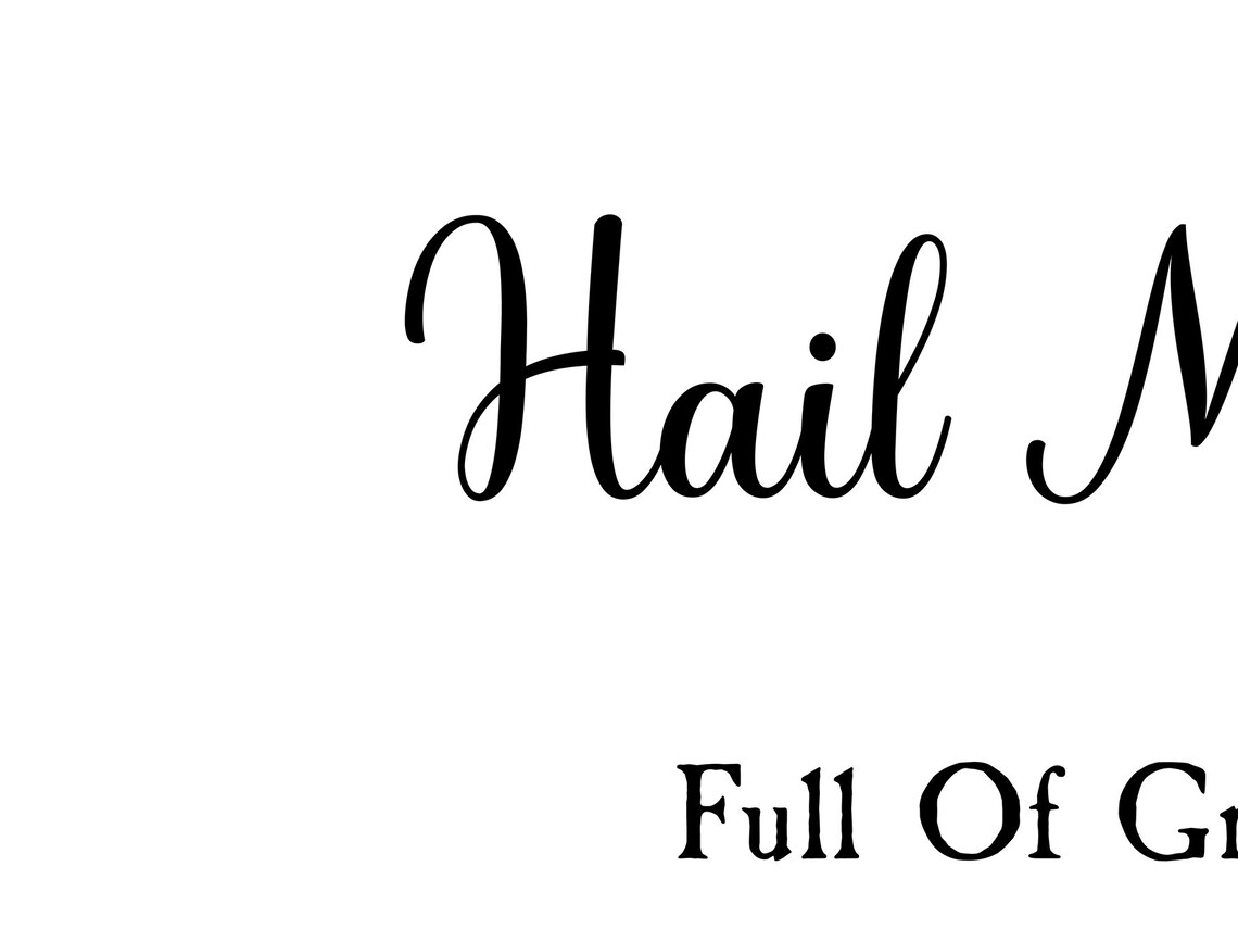 Hail Mary Full Prayer Script Typography Catholic Devotional Poster - Image 3