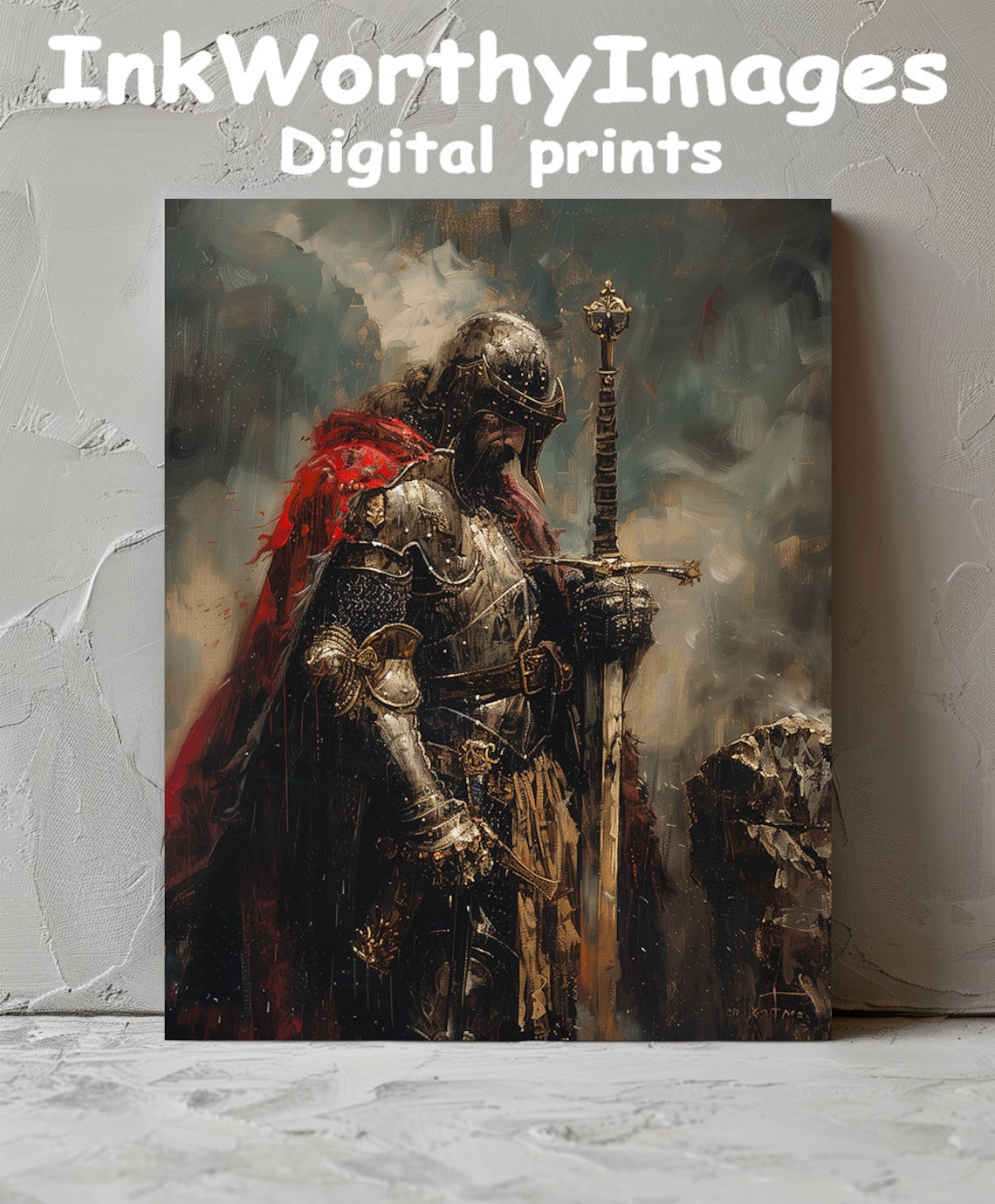 Armored Knight In Battle, Epic Fantasy Art