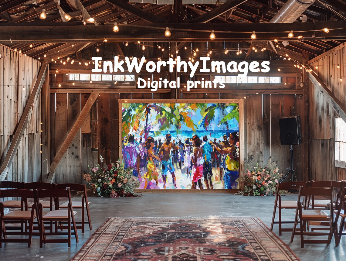 Beach Party Art Print, Tropical Summer Celebration - Image 6