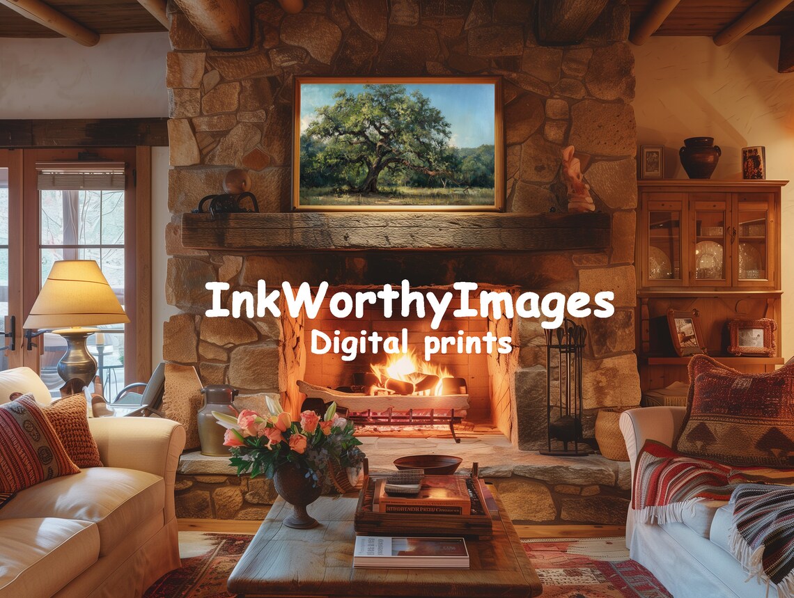 Majestic Oak Tree Landscape, Serene Forest Scene - Image 3