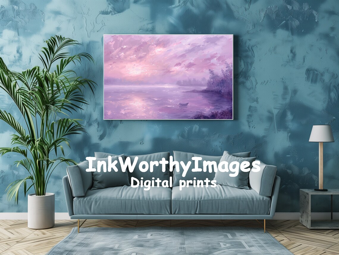 Peaceful Boat Seascape, Pastel Landscape Art Print - Image 3