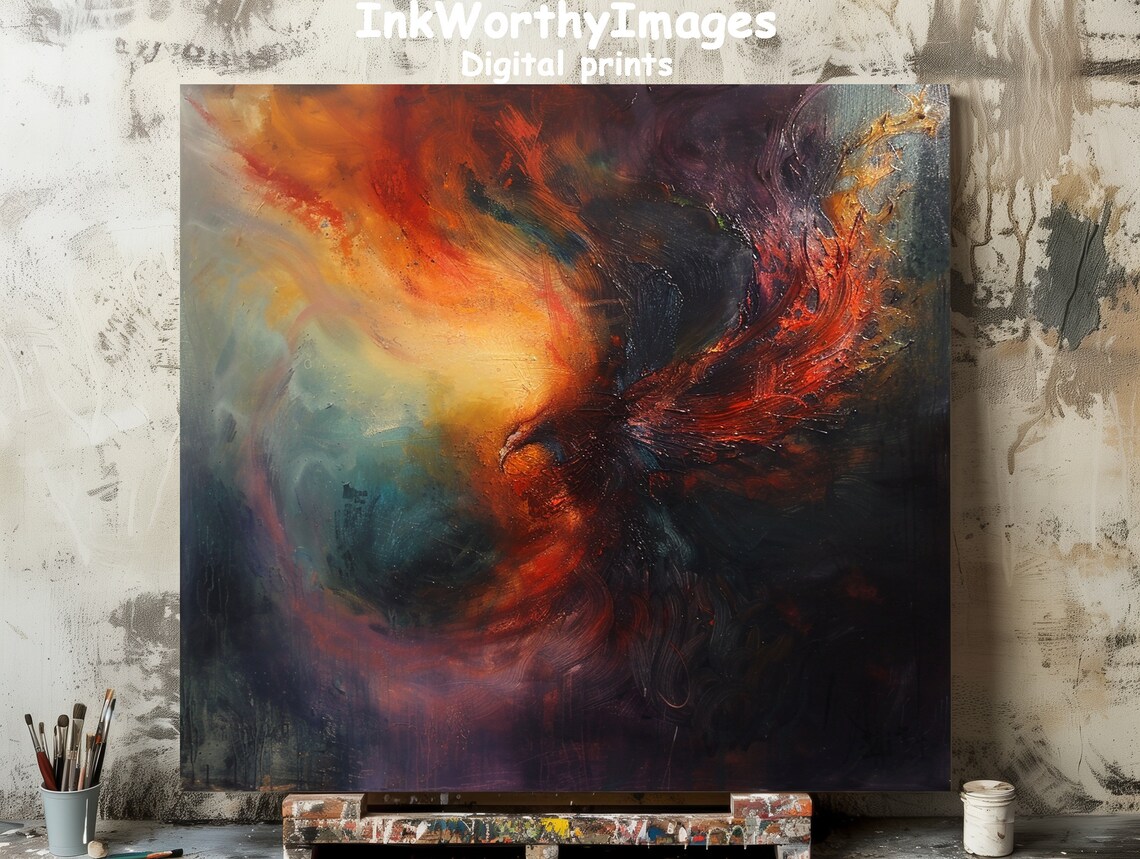 Fiery Abstract Swirl, Dynamic Energy Artwork