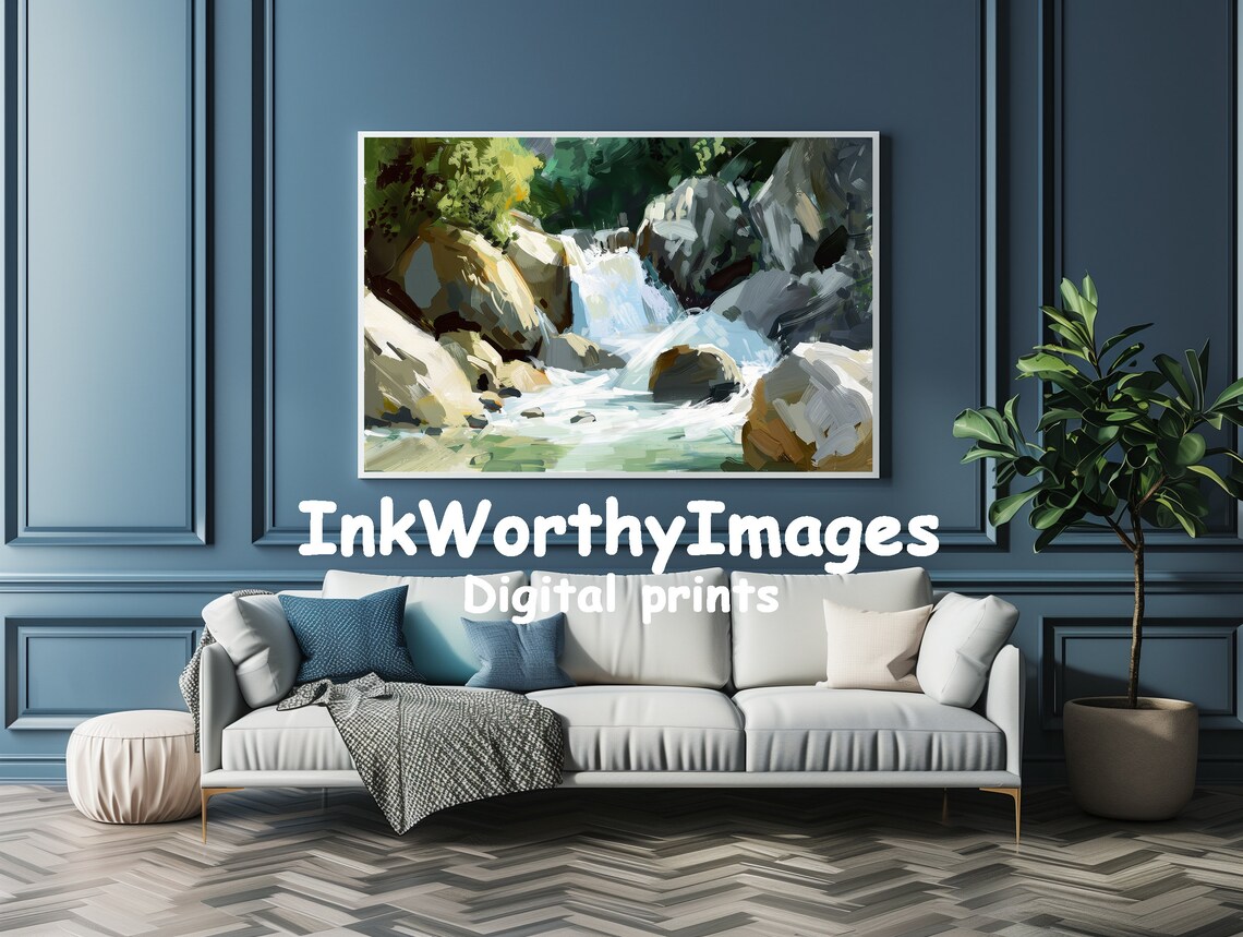 Abstract Waterfall, Colorful Landscape Nature Scene - Image 4