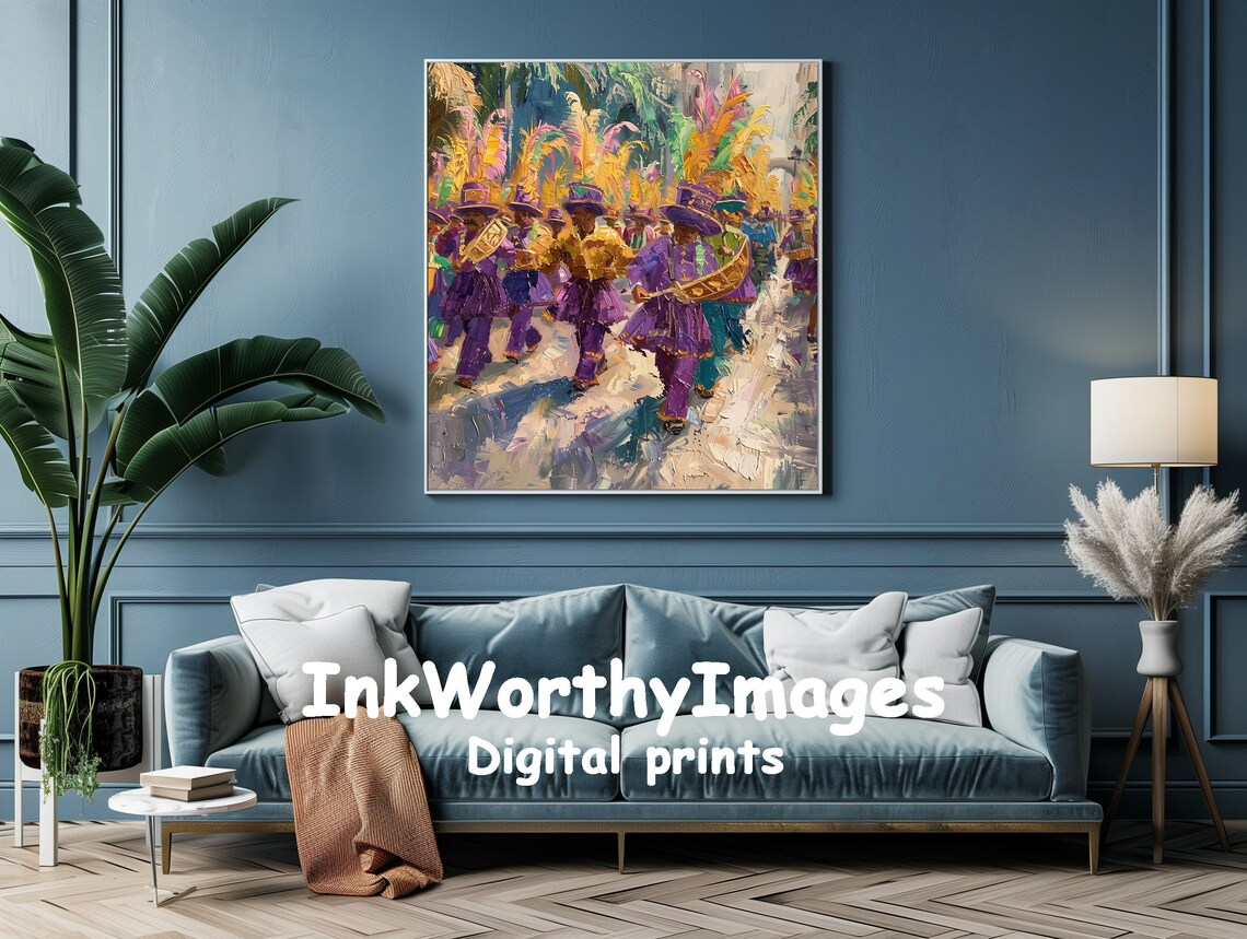 Carnival Parade Painting, Festive Street Art - Image 3
