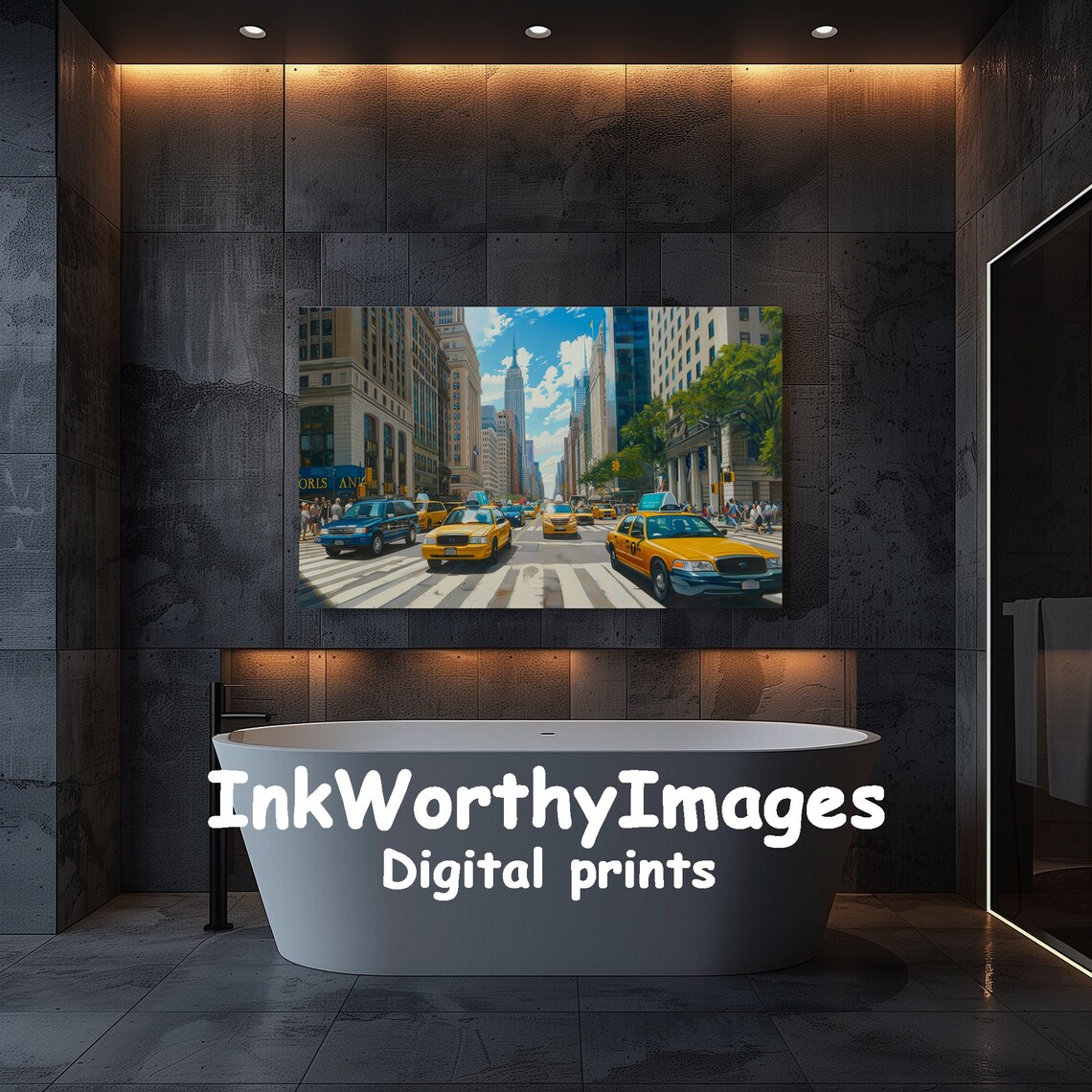 New York City Street View, Manhattan Urban Scene Art Print - Image 5