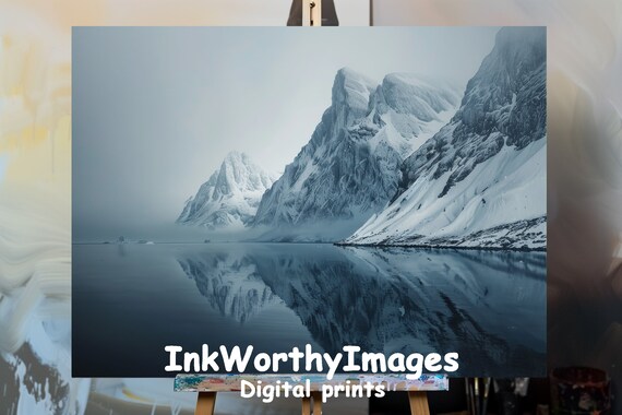 Serene Arctic Landscape Painting, Nordic Nature
