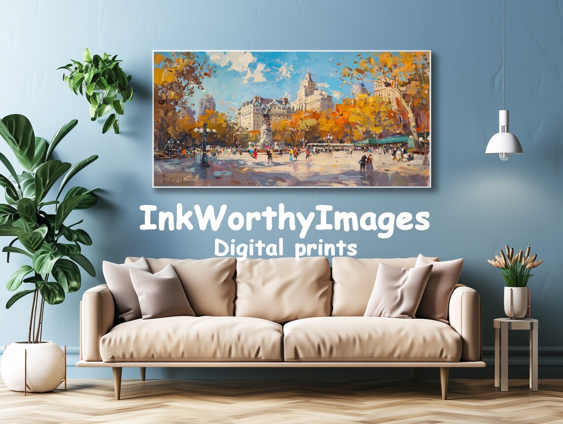 Charming Autumn City Park, Vibrant Seasonal Scene - Image 4