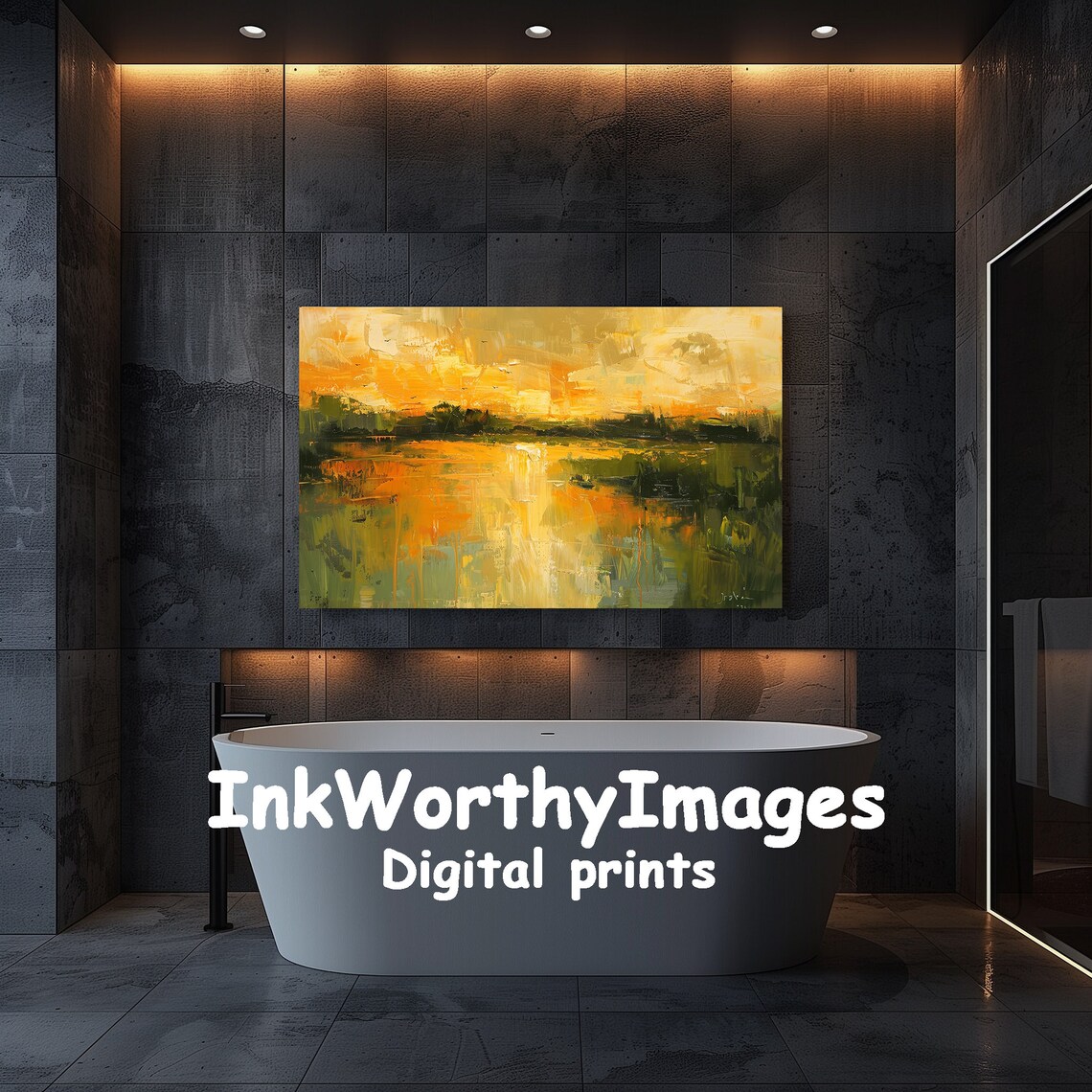 Abstract Sunset Landscape, Vibrant Modern Decor - Image 5